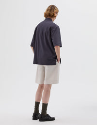 Chemise manches courtes à poche à rabat - Blue & Navy & Grey