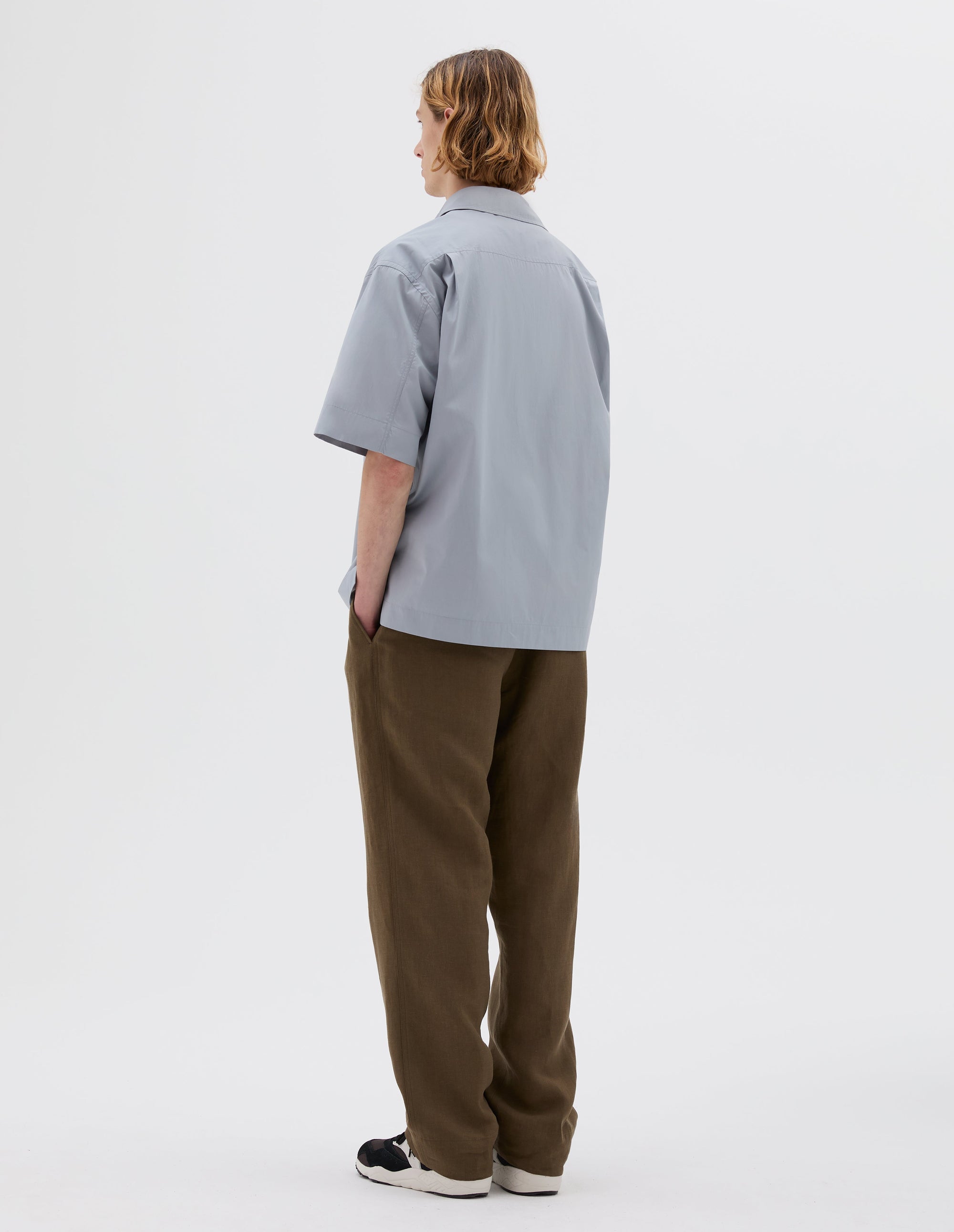 Chemise manches courtes à poche à rabat - Gray