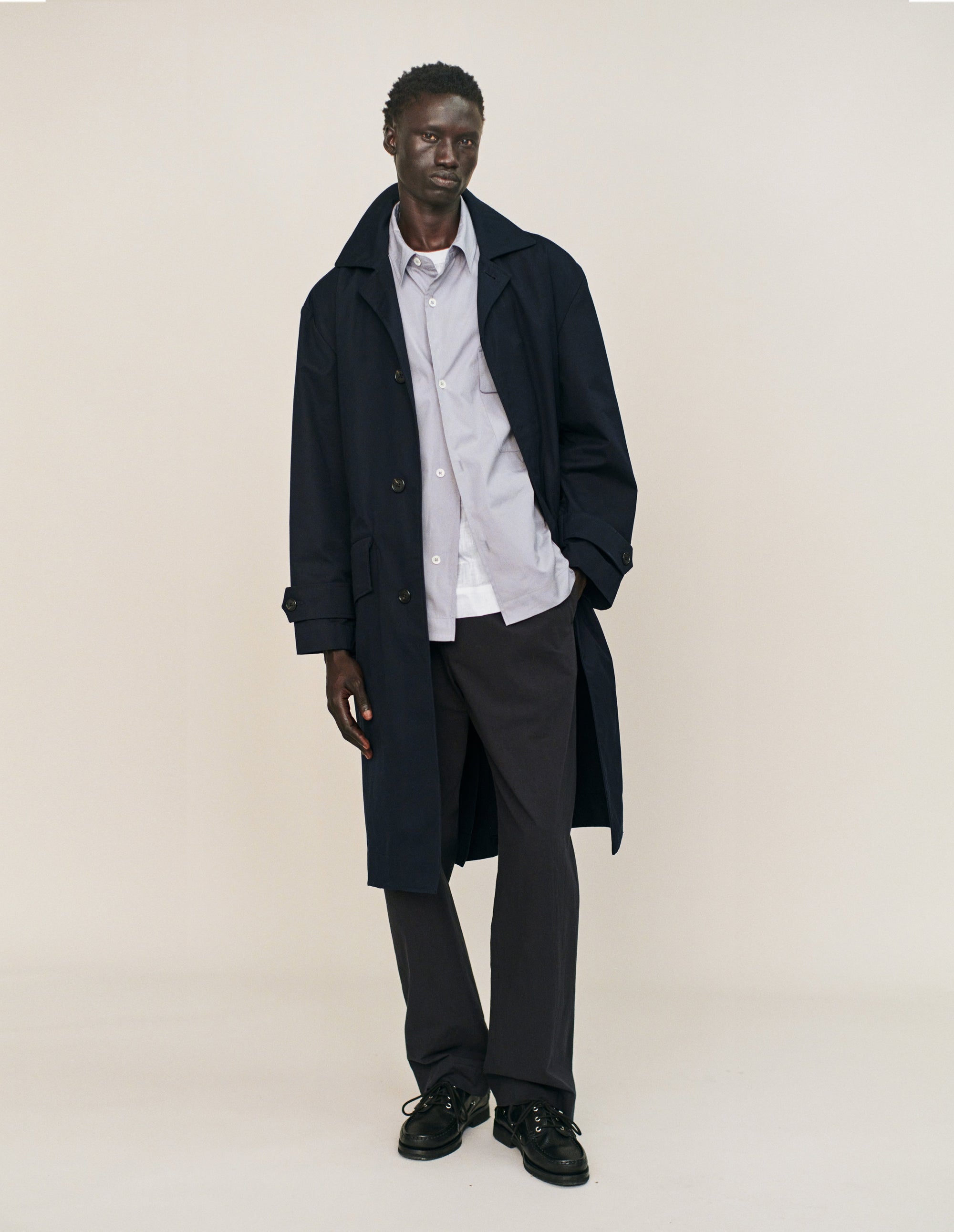 Chemise manches courtes à poche à rabat - Gray