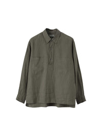 Archive pull-on linen shirt - Beige & Brown