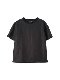 Short-sleeved linen T-shirt - Black