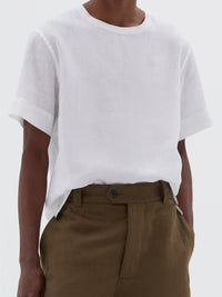 T-shirt à manches courtes en lin - White