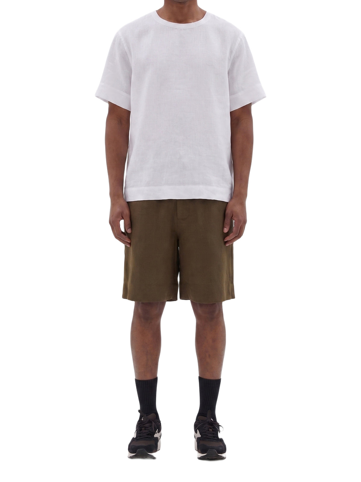 T-shirt à manches courtes en lin - White