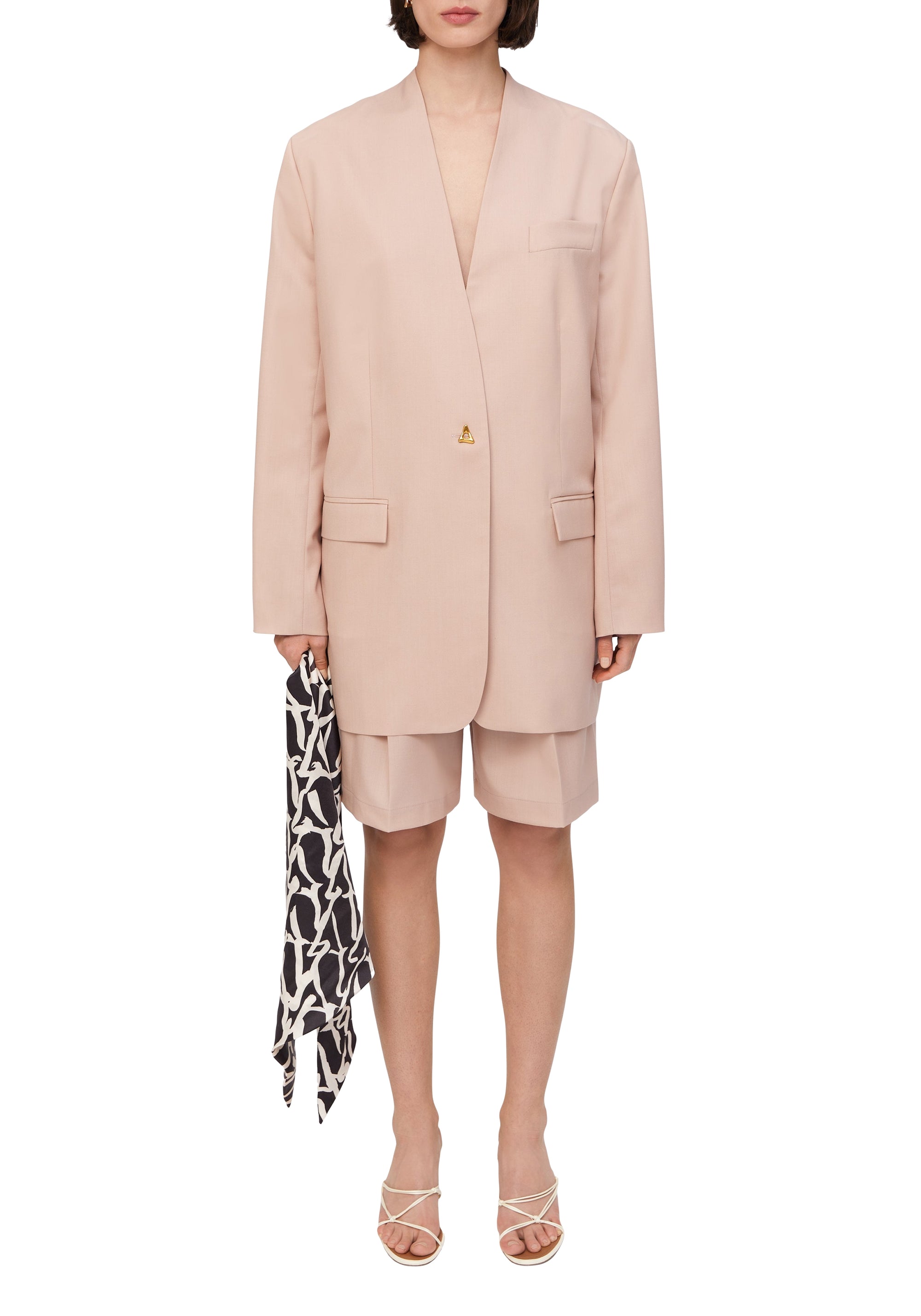 Blazer Mesina oversize en laine - Pale Rose