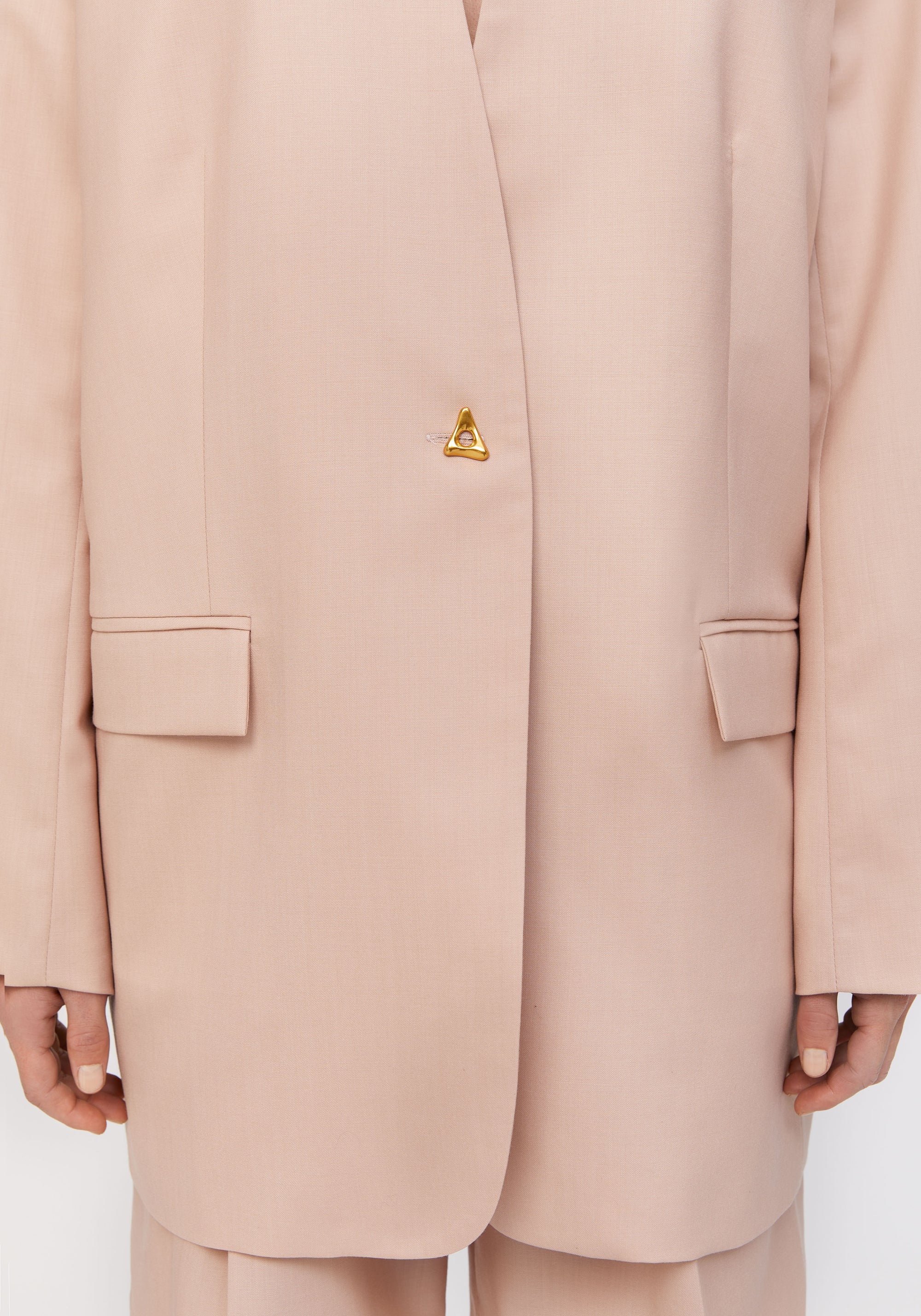 Blazer Mesina oversize en laine - Pale Rose