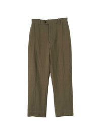 Pantalon coupe fuselée en lin - Brown & Green