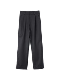 Loose-fitting wool chino trousers - Charcoal