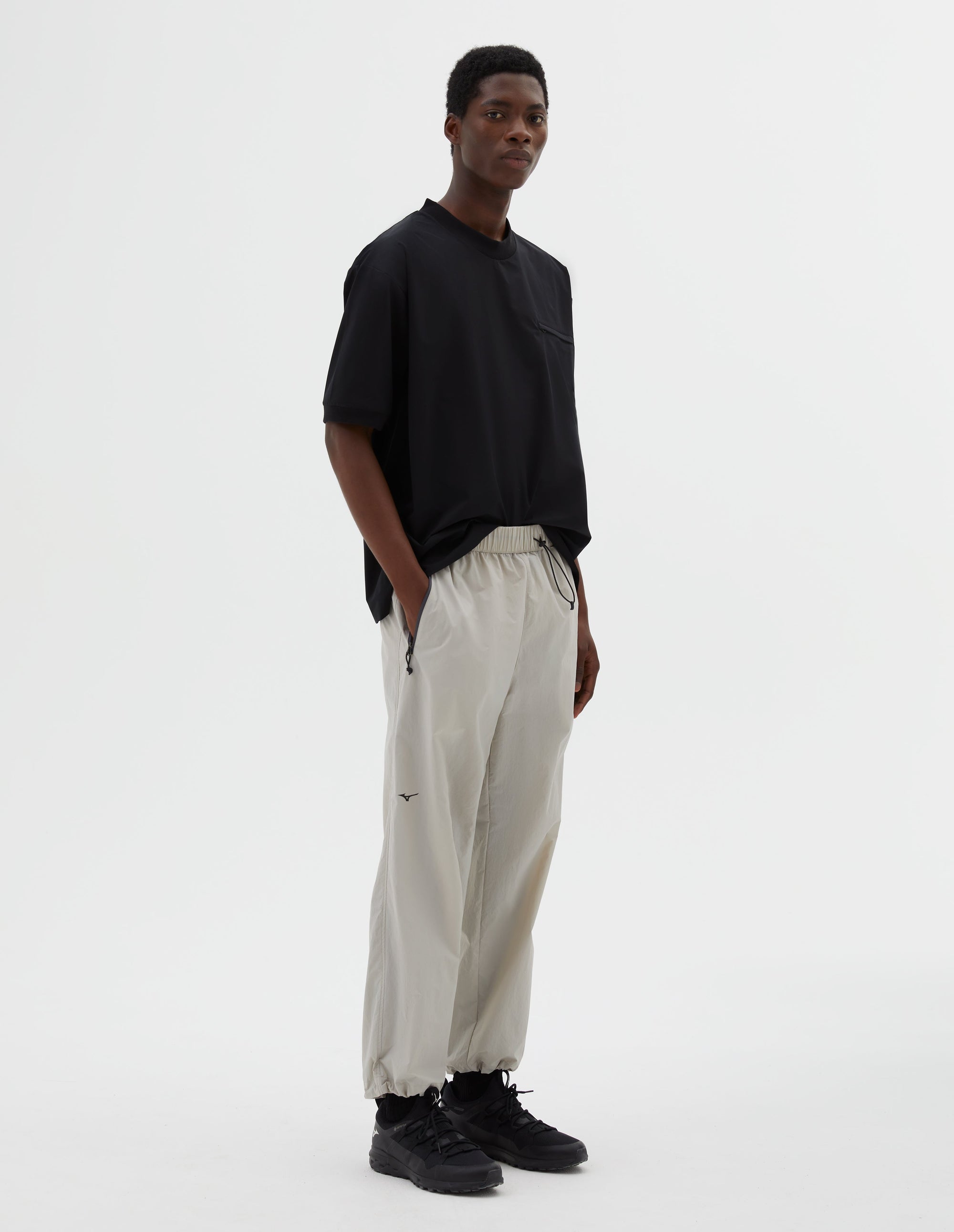 Pantalon de pluie Mizuno - Beige & Grey & White
