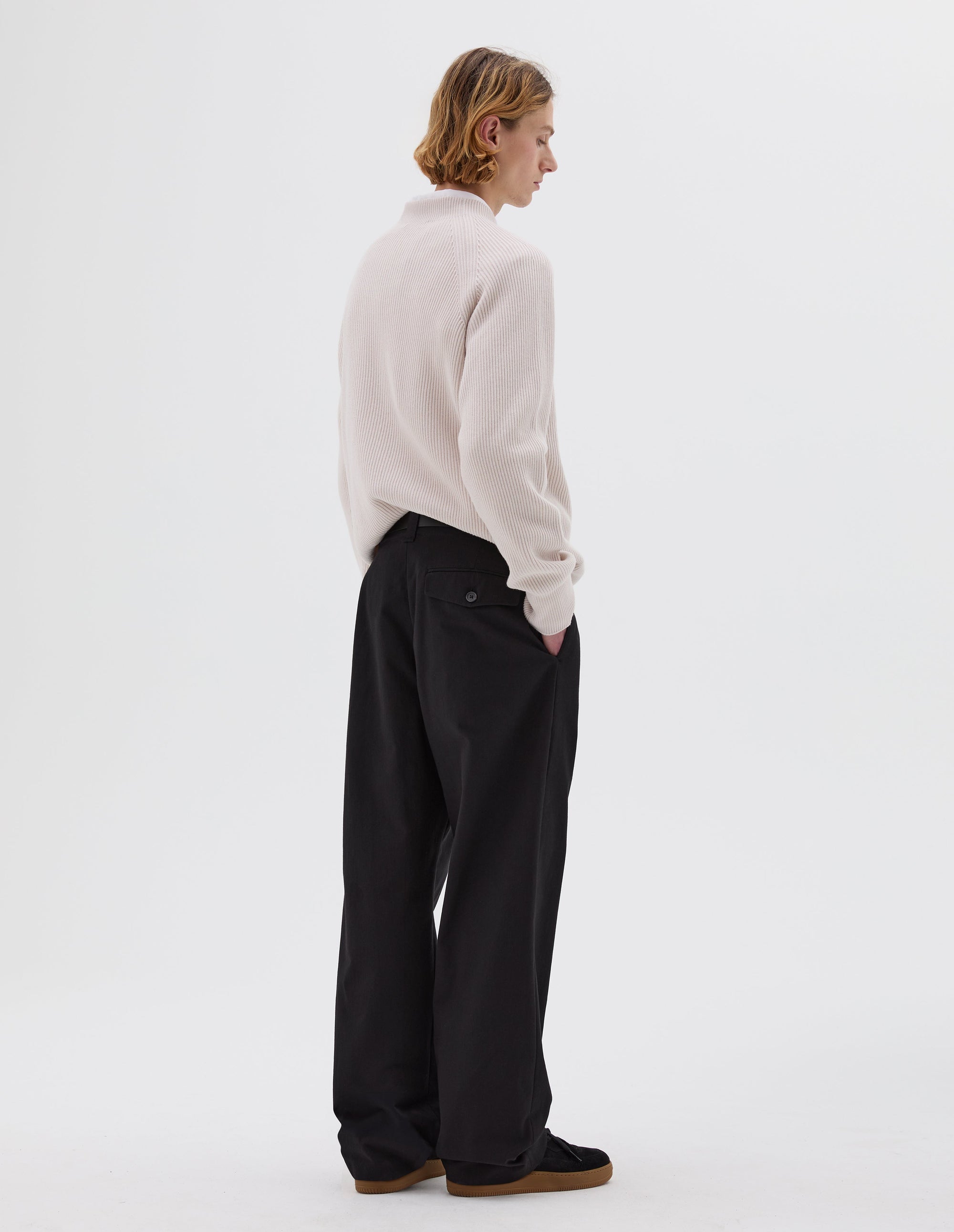 Pantalon à larges passants de ceinture - Black