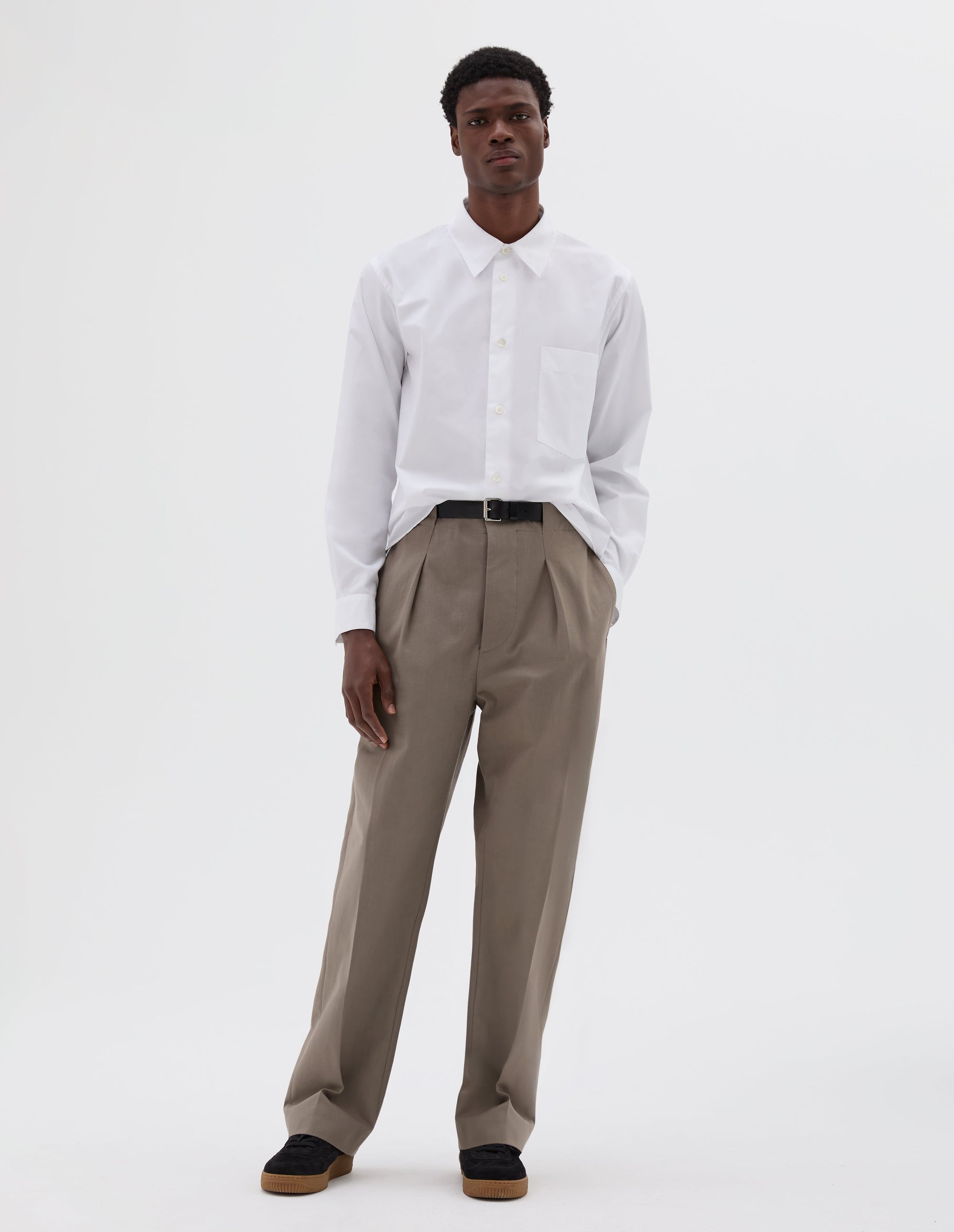 Pantalon à larges passants de ceinture - Gray