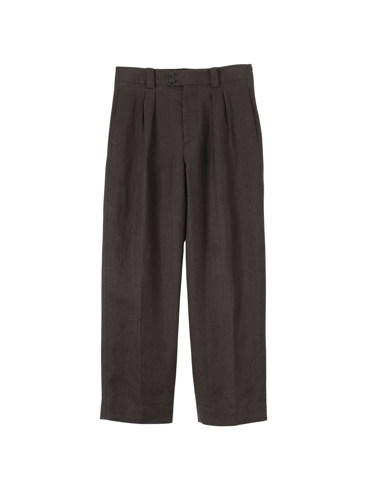 Pantalon à doubles plis en lin - Brown