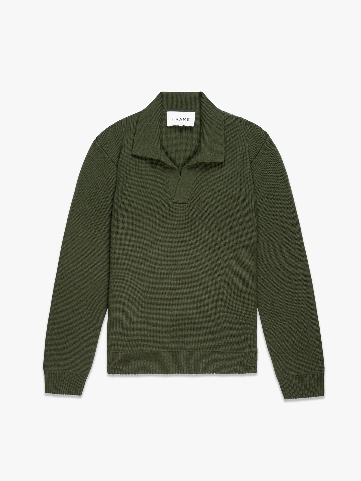 SILK BLEND POLO SWEATERDARK OLIVE