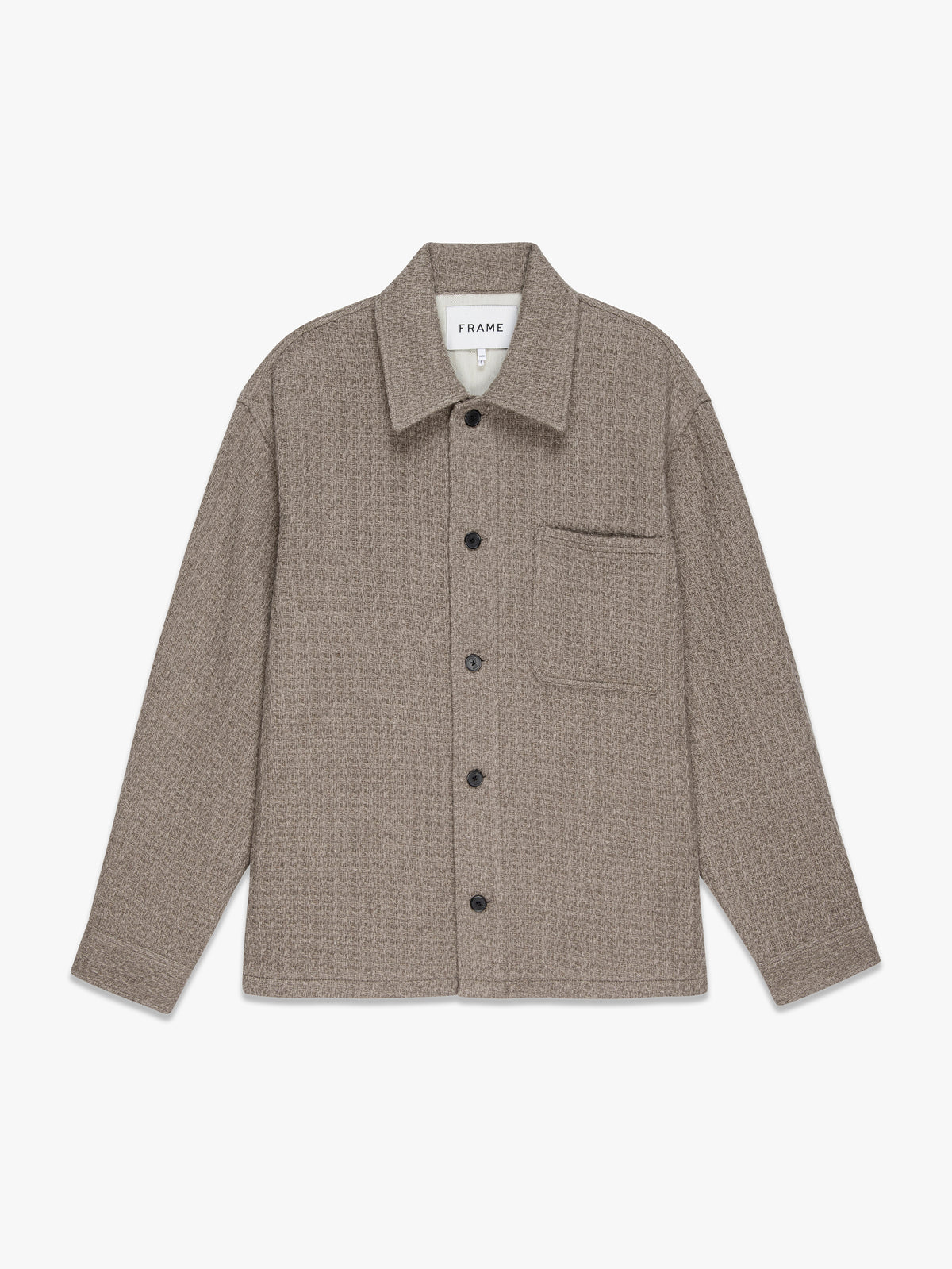 TEXTURED SHIRT JACKETLIGHT BROWN