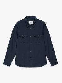 DOUBLE POCKET WOOL BLEND SHIRTDARK NAVY
