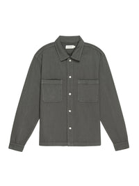 TEXTURED TERRY DOUBLE POCKET RELAXED SHIRTSLATE GRAY