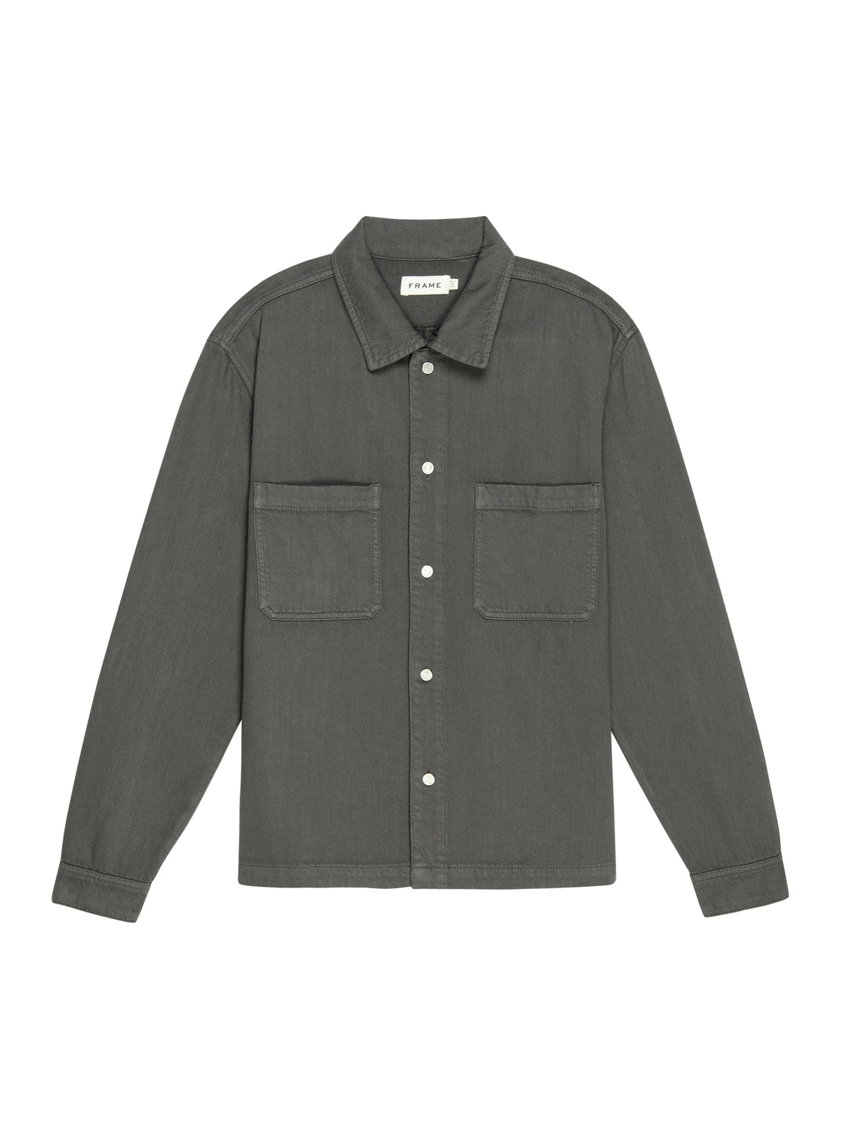 TEXTURED TERRY DOUBLE POCKET RELAXED SHIRTSLATE GRAY