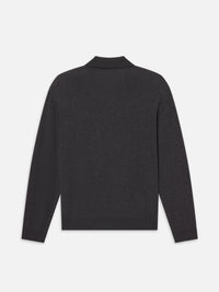 SUPERFINE POLO SWEATERGREY MELANGE