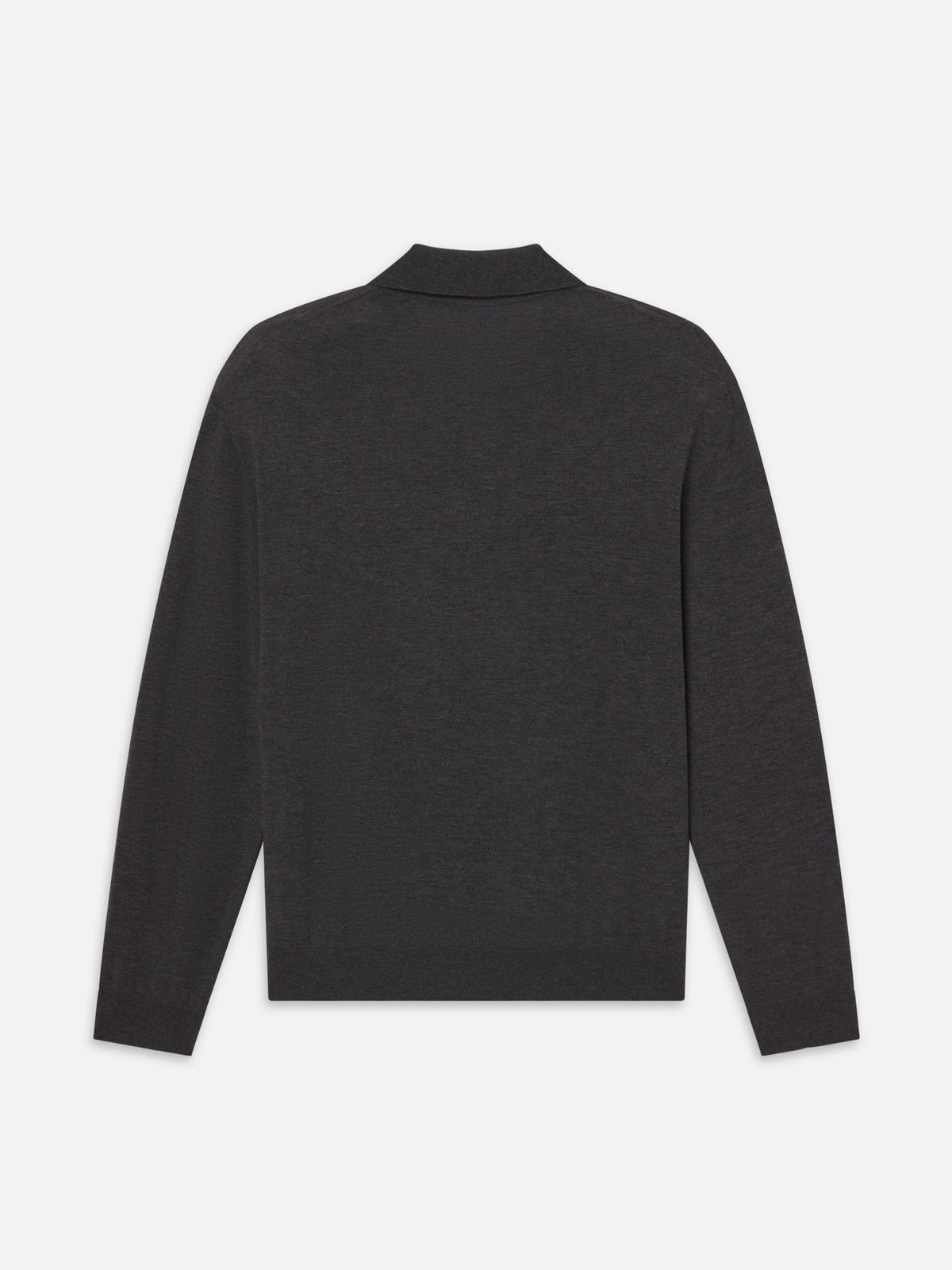 SUPERFINE POLO SWEATERGREY MELANGE