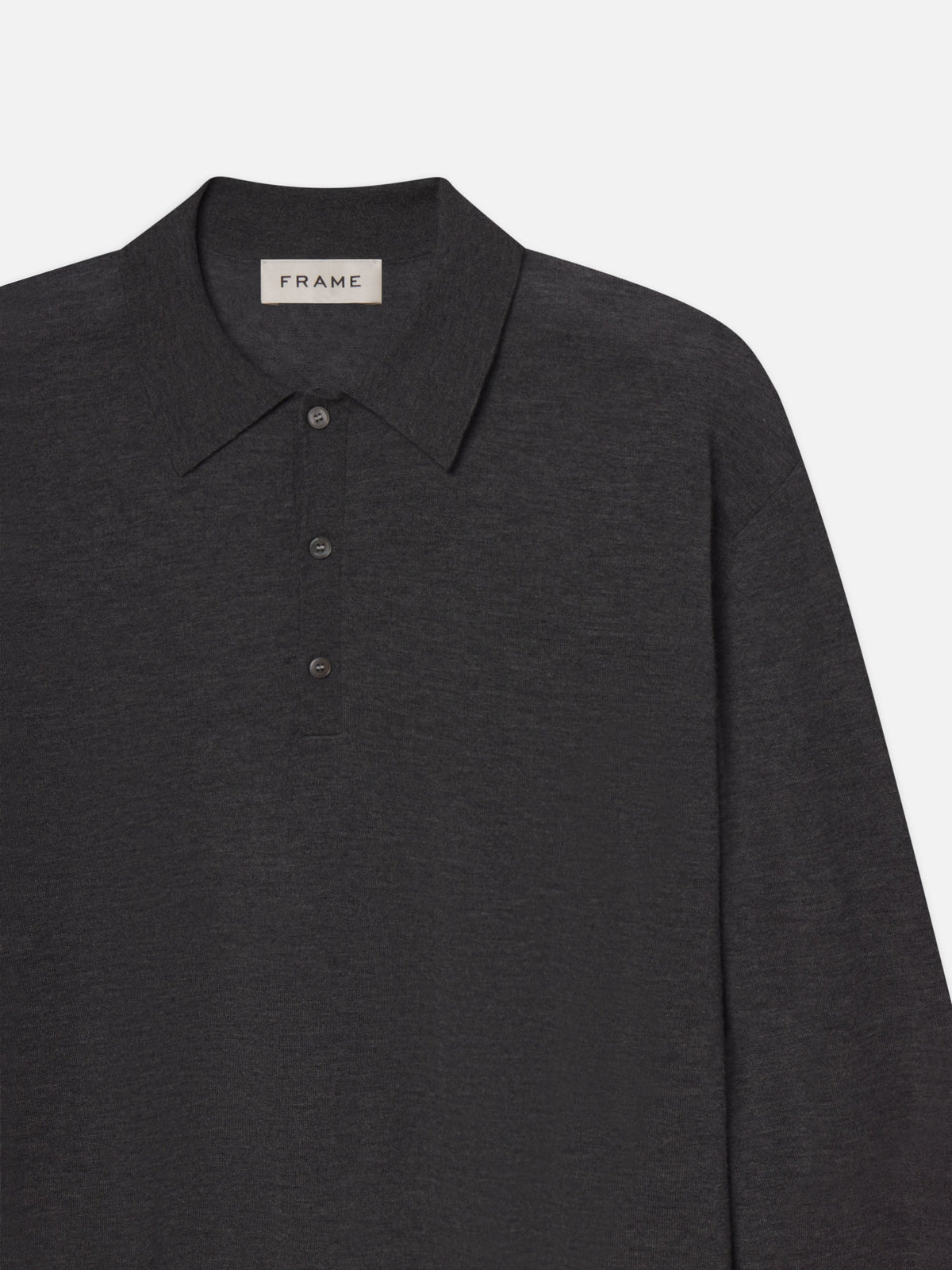 SUPERFINE POLO SWEATERGREY MELANGE