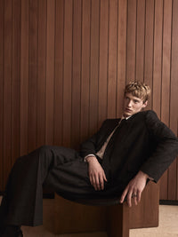 PINSTRIPE WOOL BLAZERDARK GREY