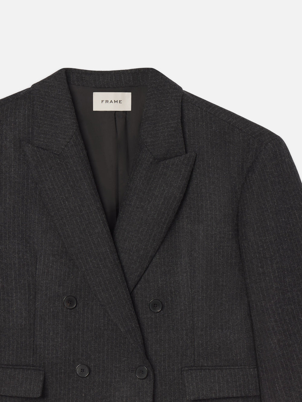 PINSTRIPE WOOL BLAZERDARK GREY