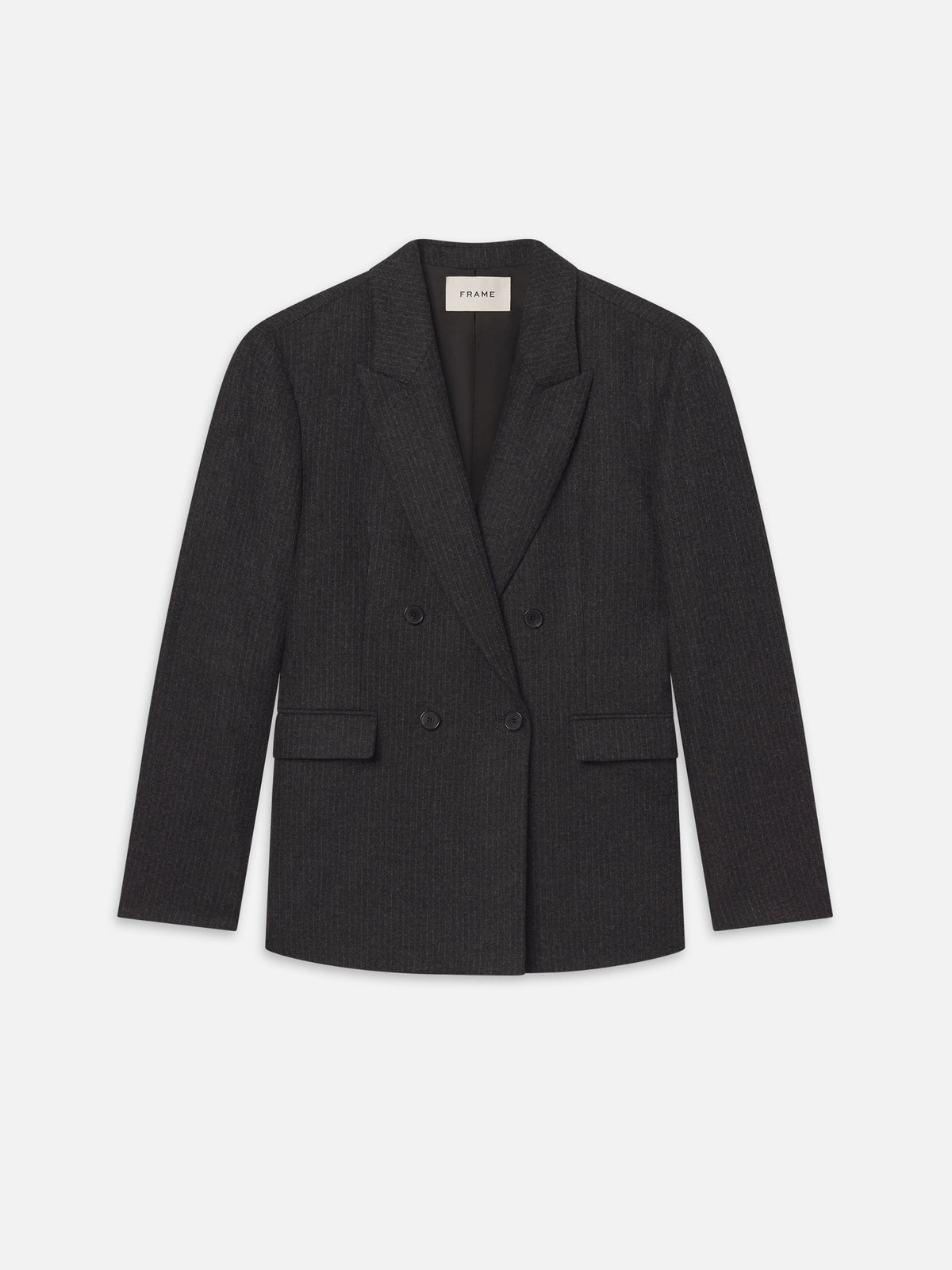 PINSTRIPE WOOL BLAZERDARK GREY