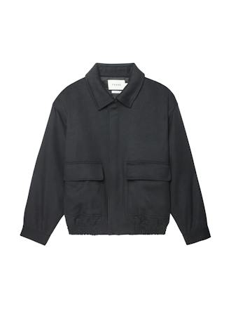 WOOL CASHMERE BLOUSONBLACK