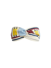 Silk printed hairband - Avorio Fantasia