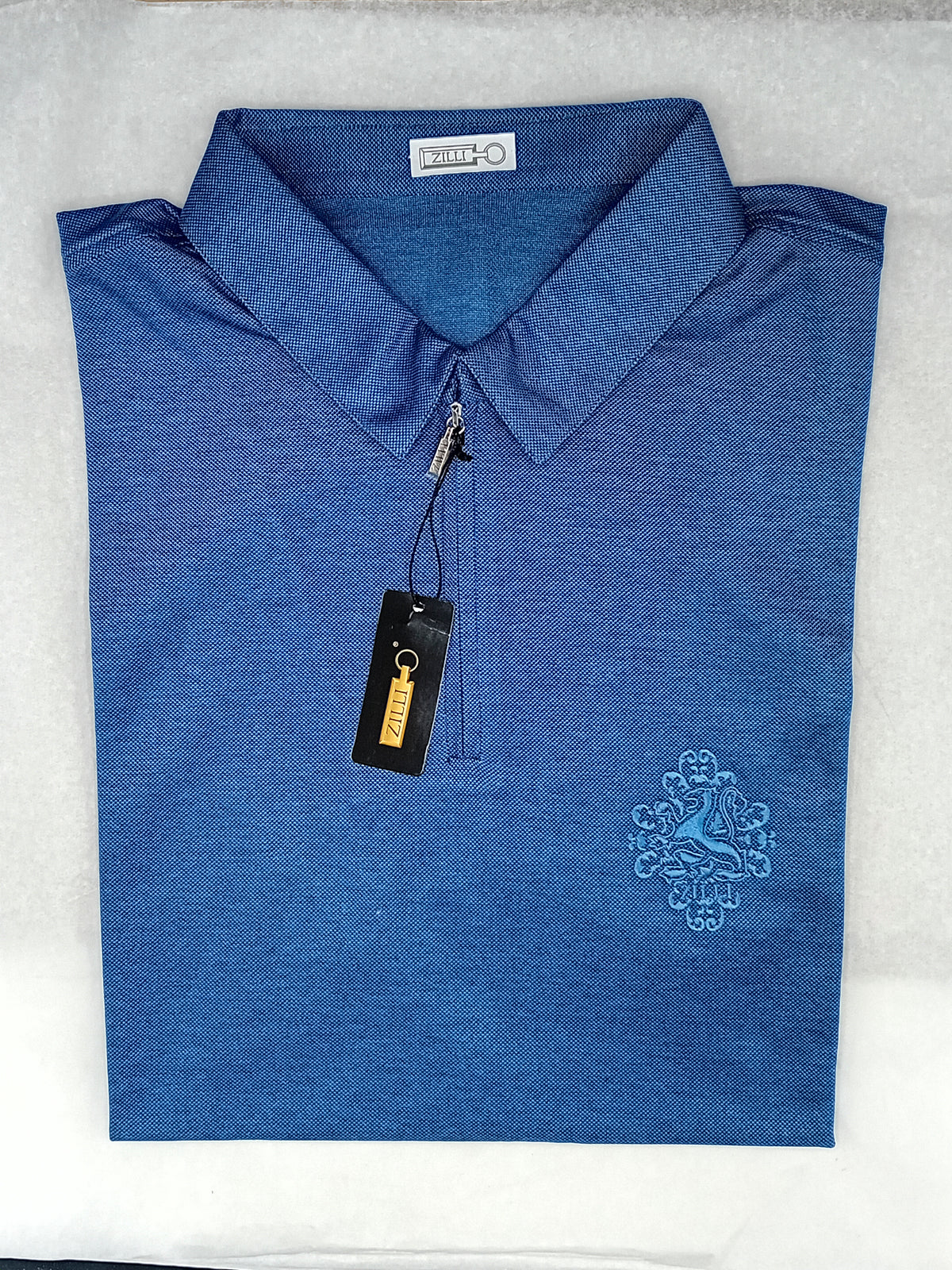 Polo zippé à broderie - No color