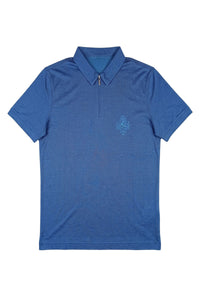 Polo zippé à broderie - No color