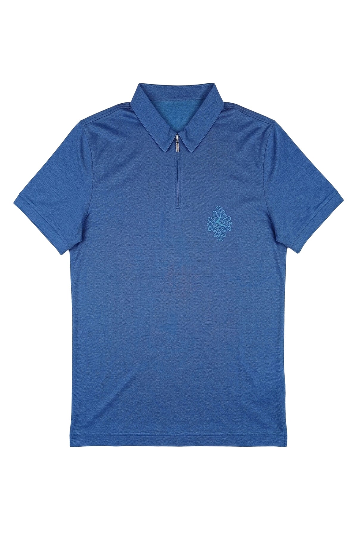 Polo zippé à broderie - No color