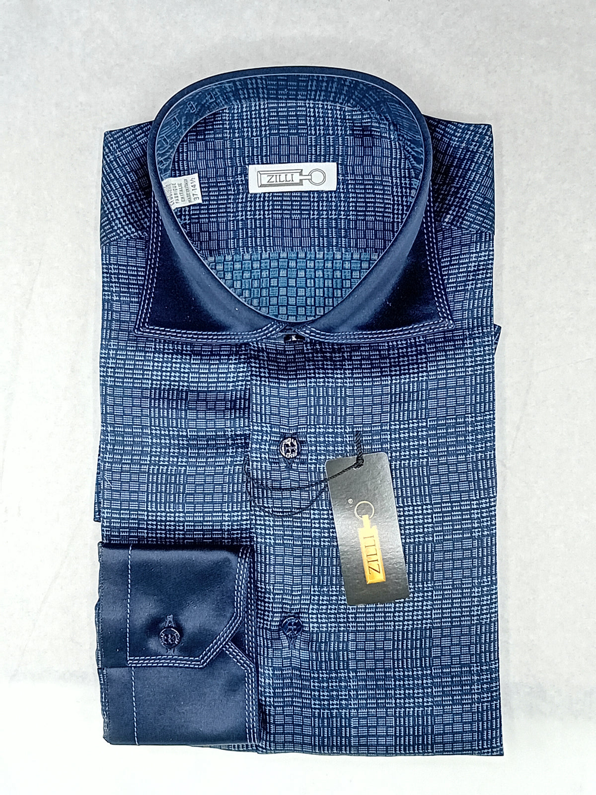 Chemise à col constrasté en soie - No color