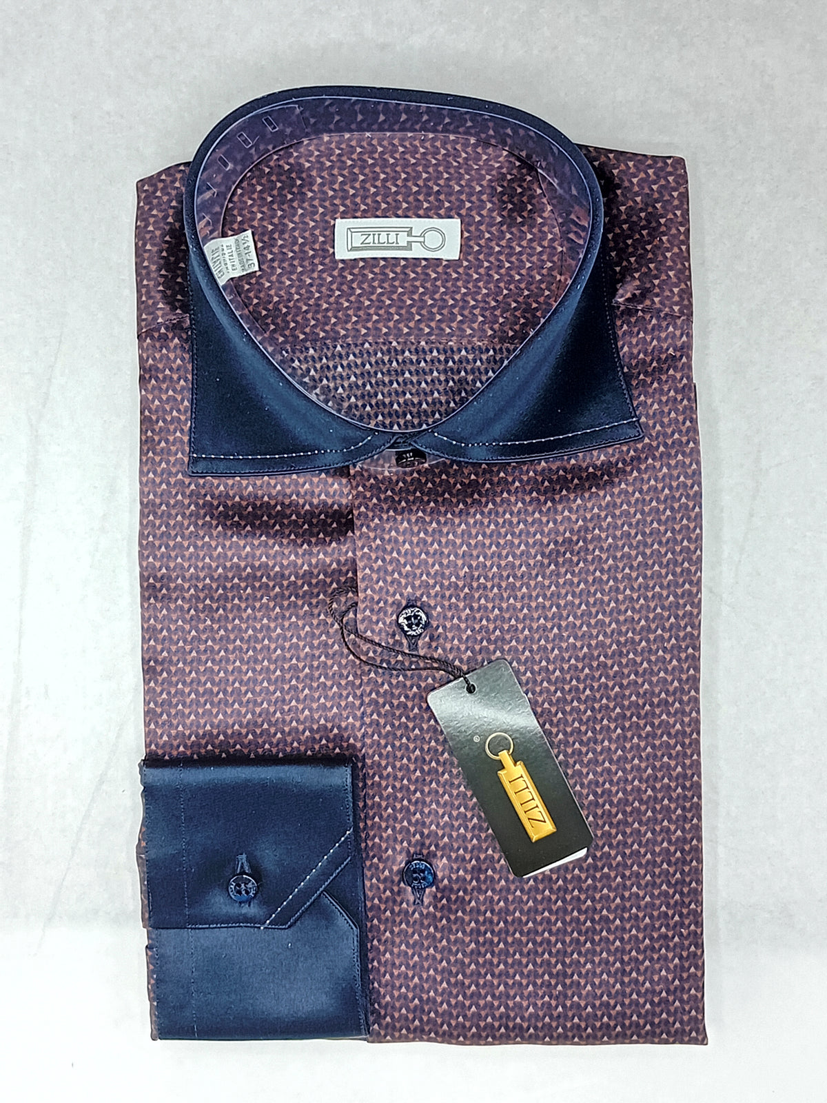 Chemise à col et poignets constrastés en soie - No color