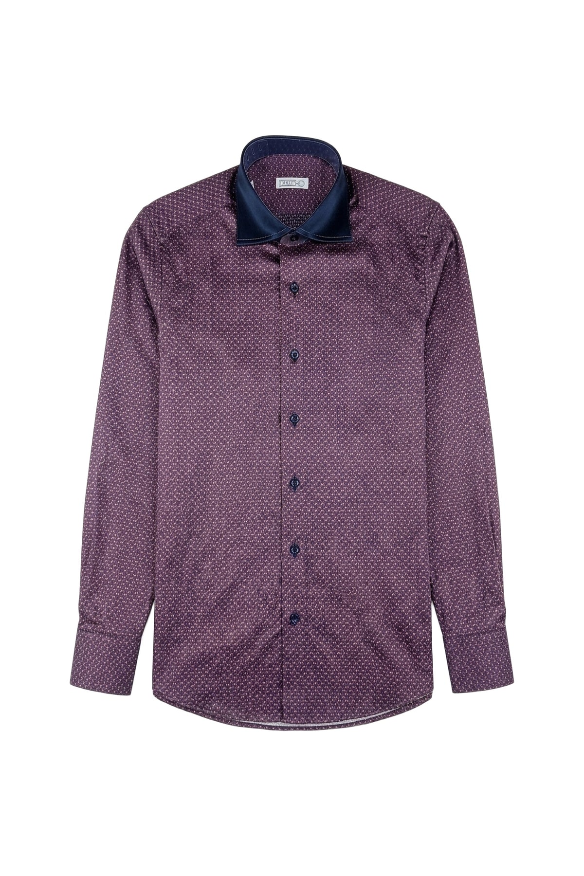 Chemise à col et poignets constrastés en soie - No color