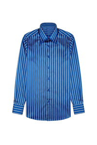 Chemise à lignes contrastées en soie - No color