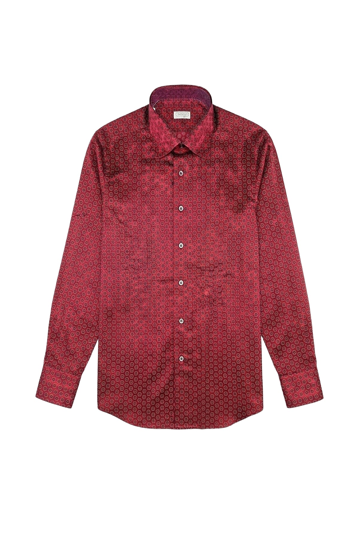 Silk shirt with circular pattern - Red