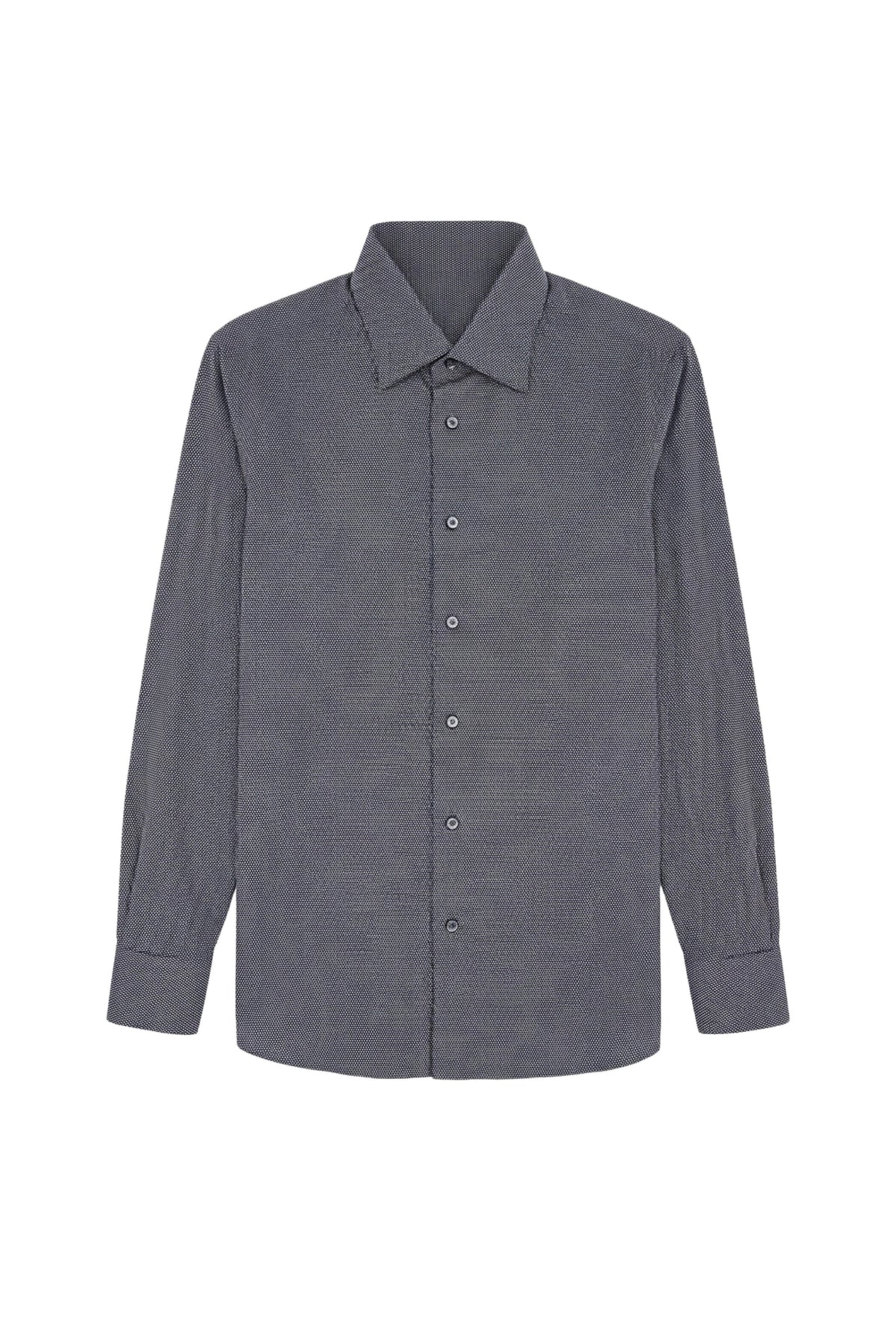 Long-sleeved polka dot shirt - Grey