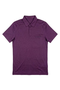 Short-sleeved polo shirt with a silk pocket - Purple