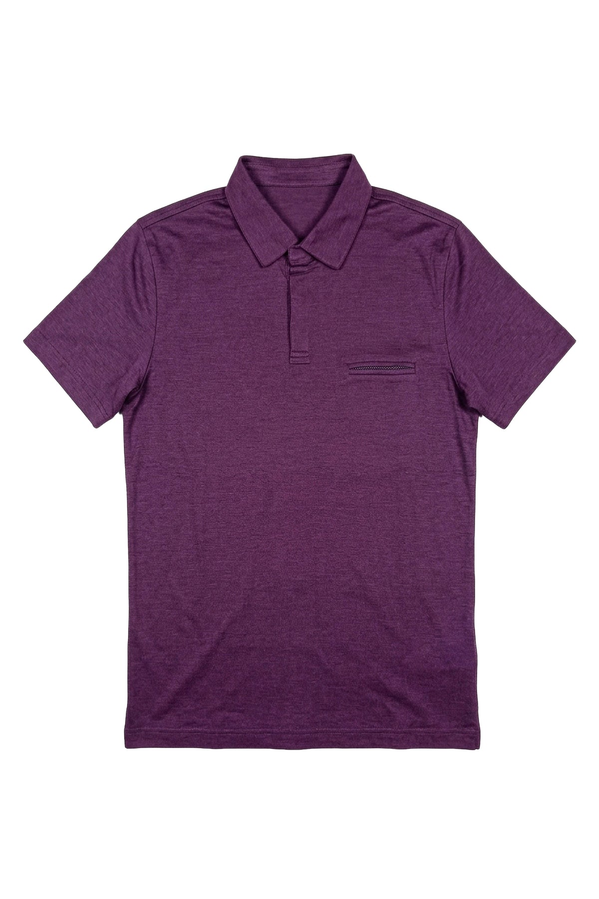 Short-sleeved polo shirt with a silk pocket - Purple