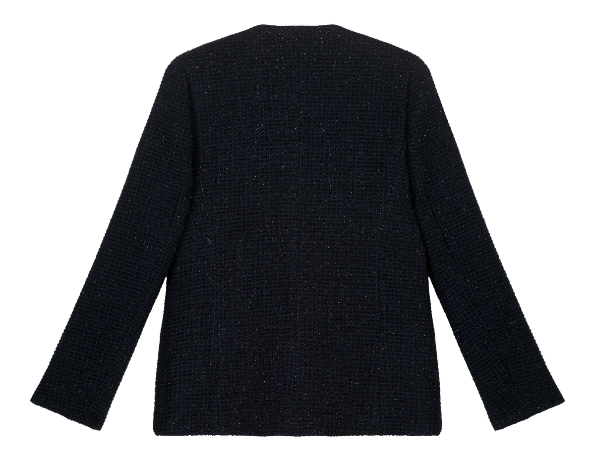 Veste longue tweed - Marine