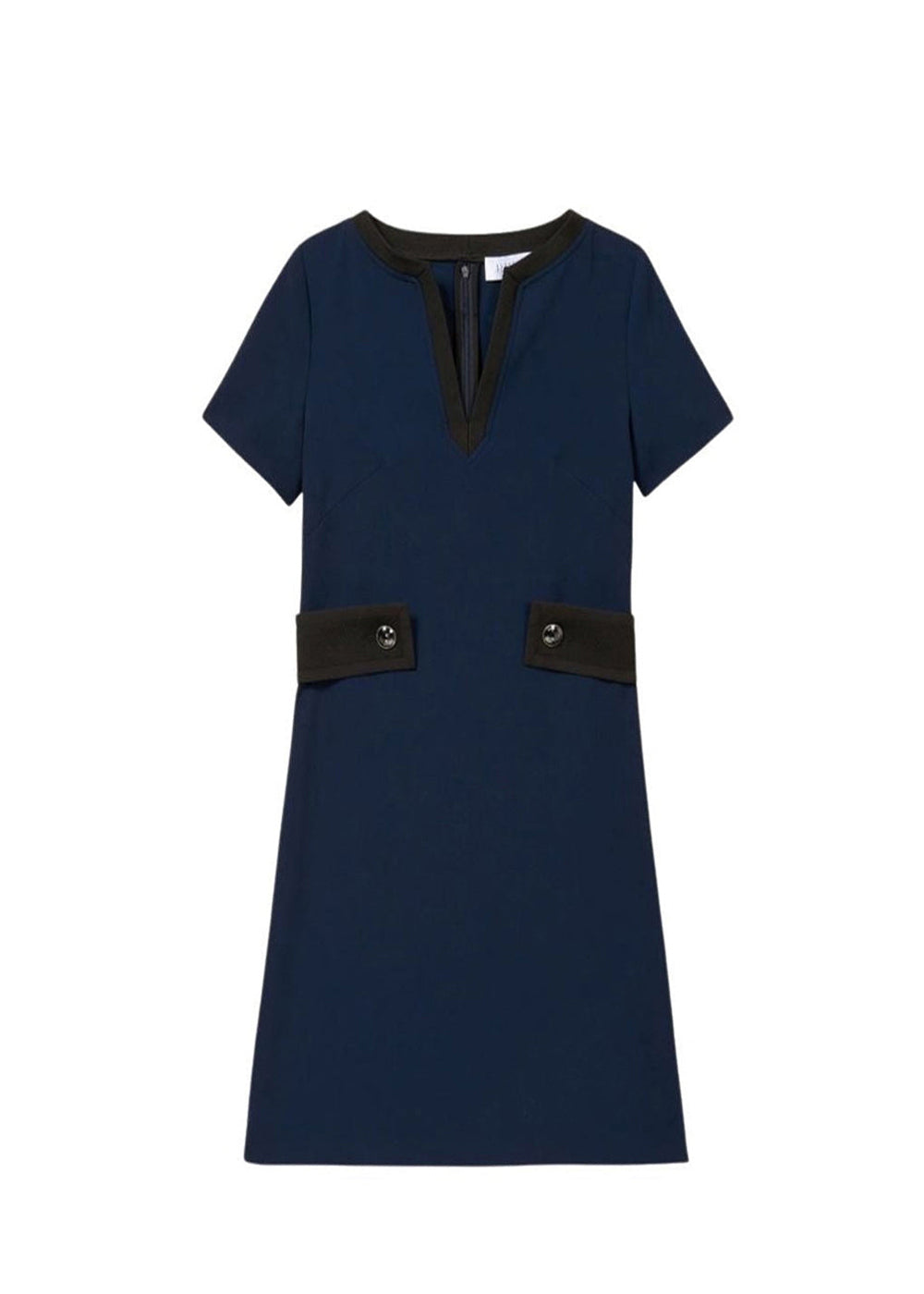 Robe mc courte avec maille - Marine