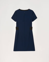 Robe mc courte avec maille - Marine