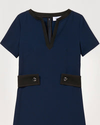 Robe mc courte avec maille - Marine