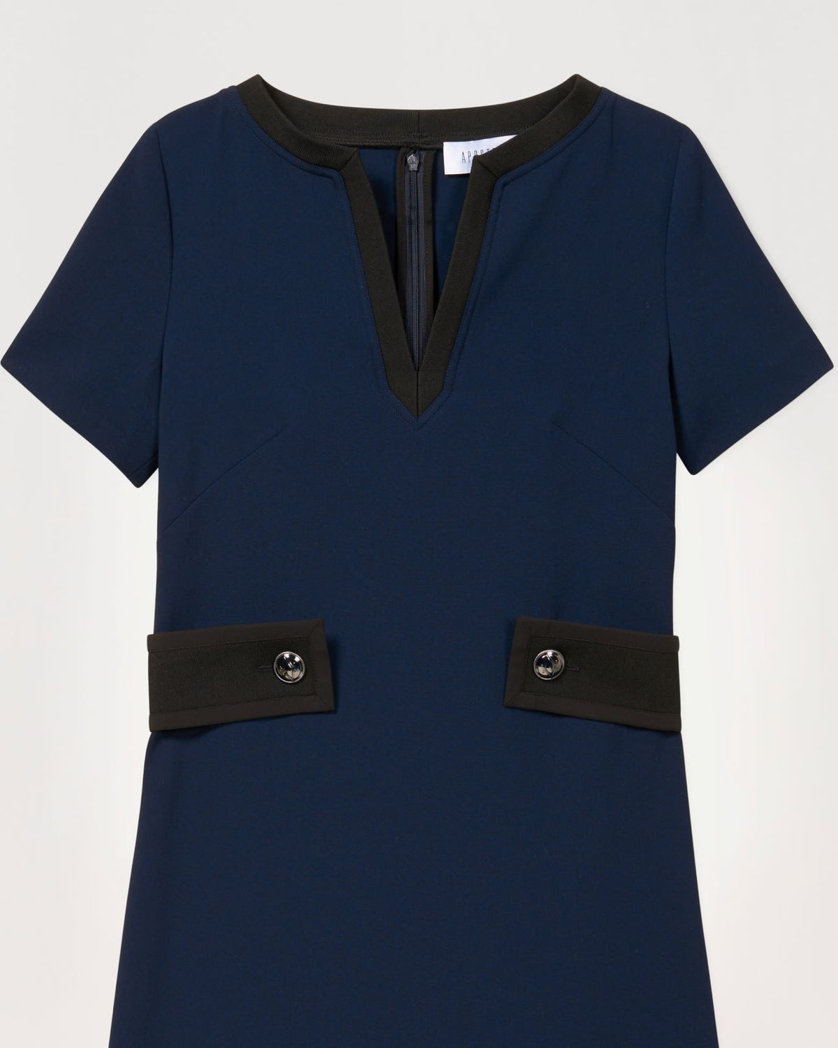 Robe mc courte avec maille - Marine