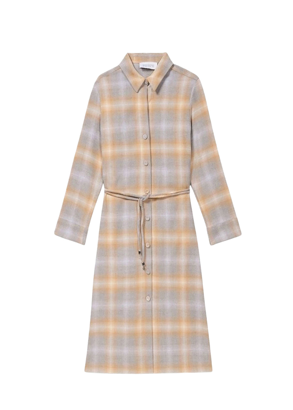 Robe carreaux ml ceinture - Gris Moyen
