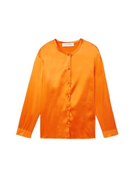 Chemise soie ml col mao - Orange Moyen