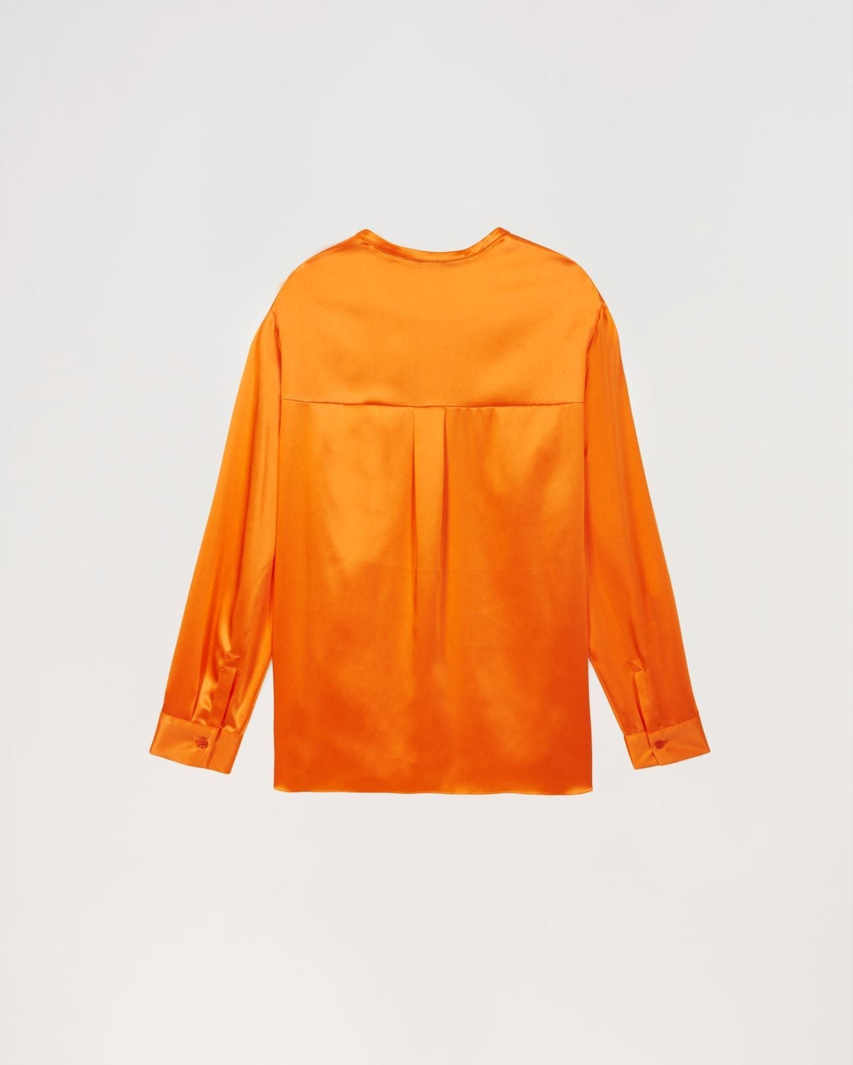 Chemise soie ml col mao - Orange Moyen