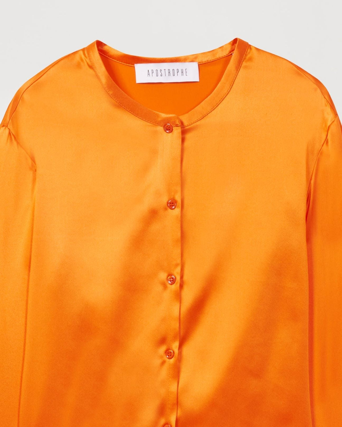 Chemise soie ml col mao - Orange Moyen