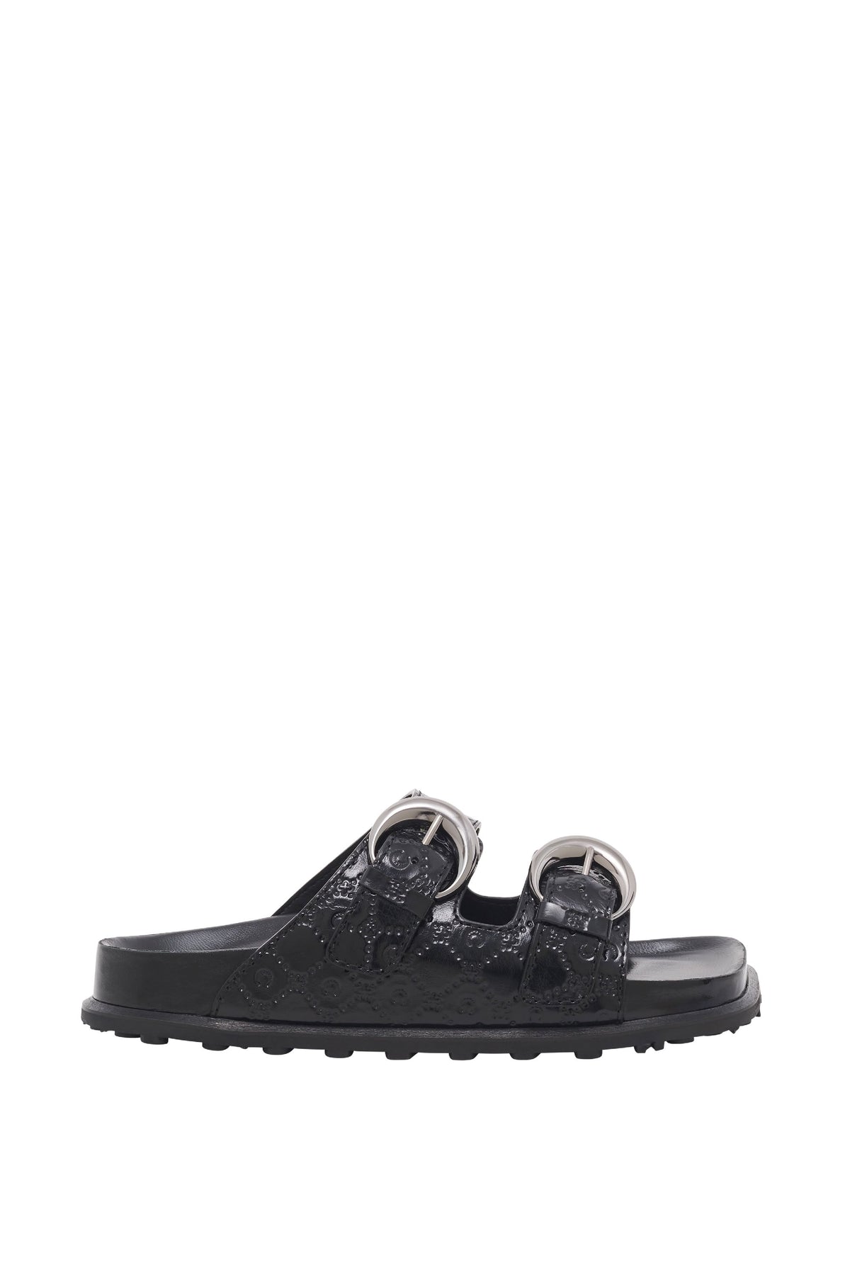 Mules Moon à boucles en cuir - Black