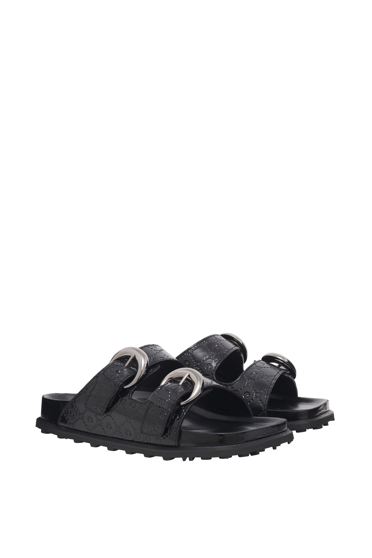 Mules Moon à boucles en cuir - Black